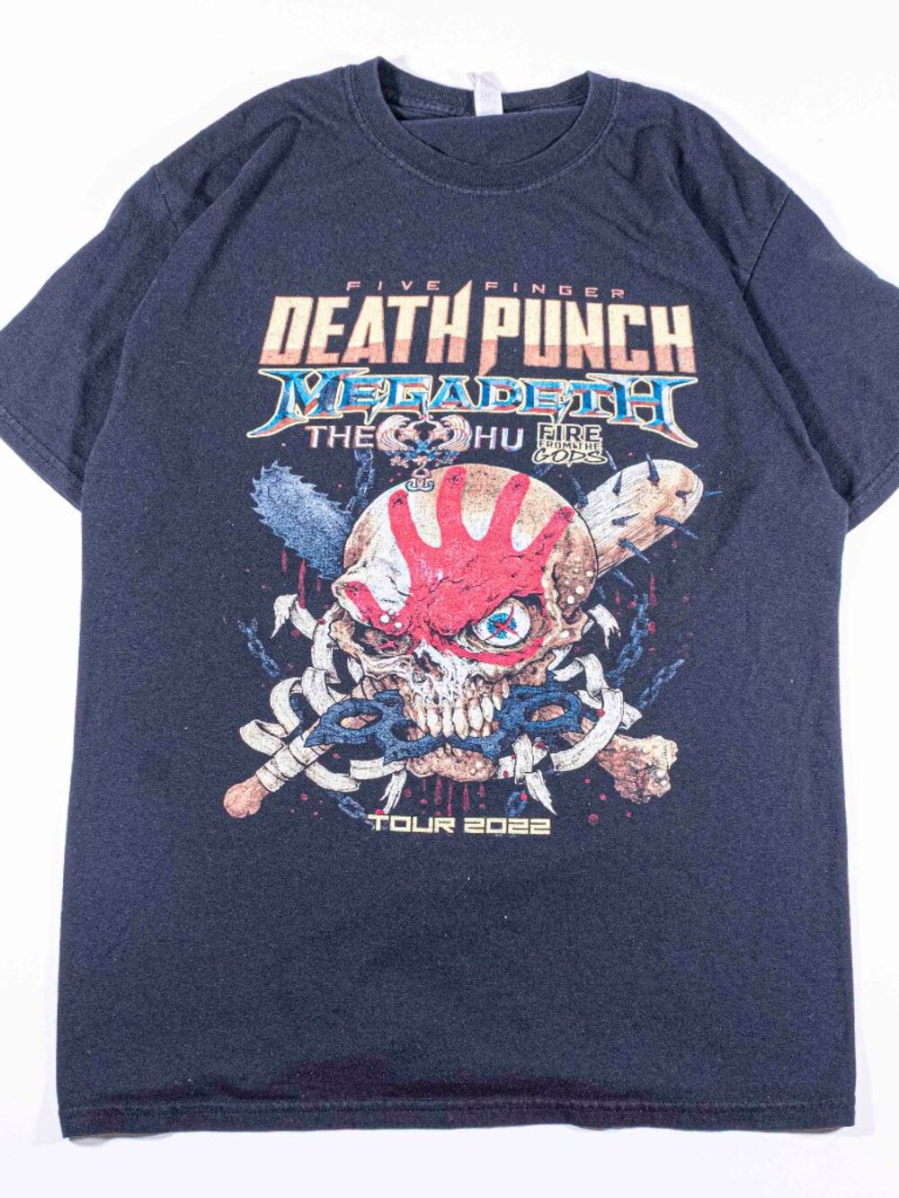 Five Finger Death Punch Megadeth Tour T-Shirt 2022 Concert Mens Medium 5FDP Tee